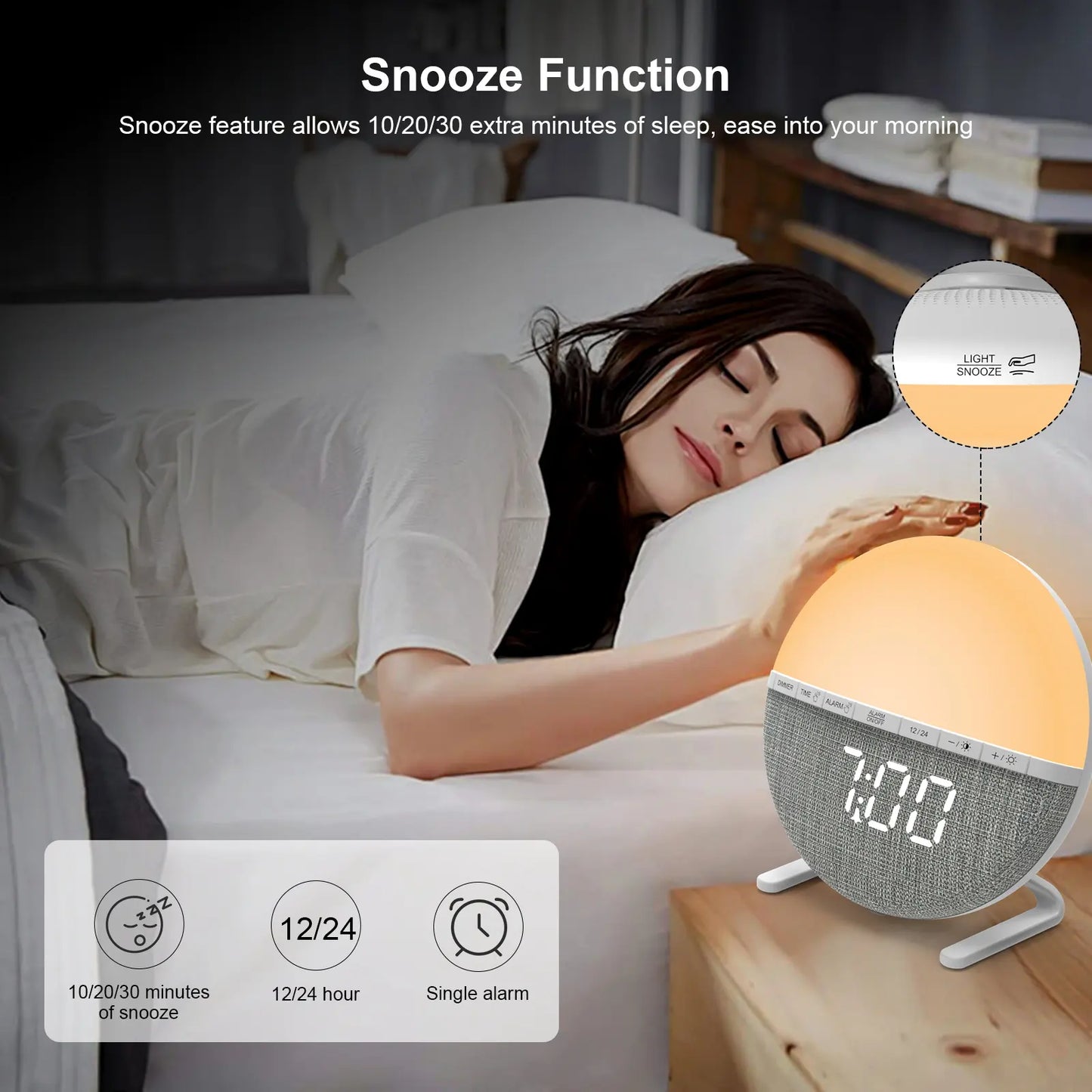 Compact Sunrise- Alarm clock with Sunrise feature